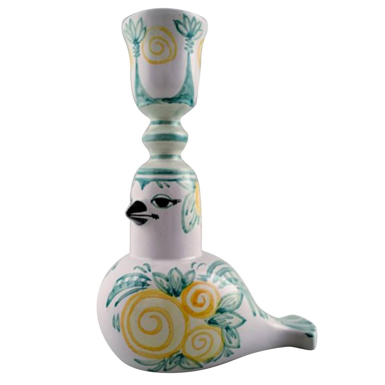 Bjørn Wiinblad Bird from the Blue House, Yellow and Green Glaze, 1985