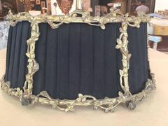 Elegant Oval Gilt/Bronze Ormolu Chandelier with Branch Leaf Motif