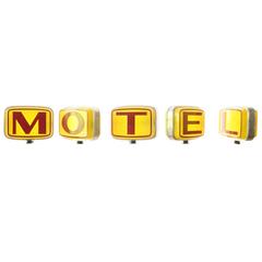 Vintage Motel Sign 1970s Indoor Outdoor Double Sided Five-Piece Illuminated