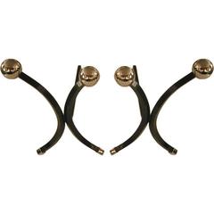 Mid-Century Curved Andirons with Nickel-Plated Balls 3