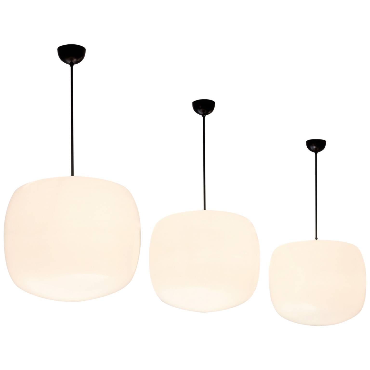 Set of Large Opaline Pendants