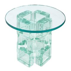 Imperial Imagineering Chic Occasional Table with Solid Glass Blocks 1981