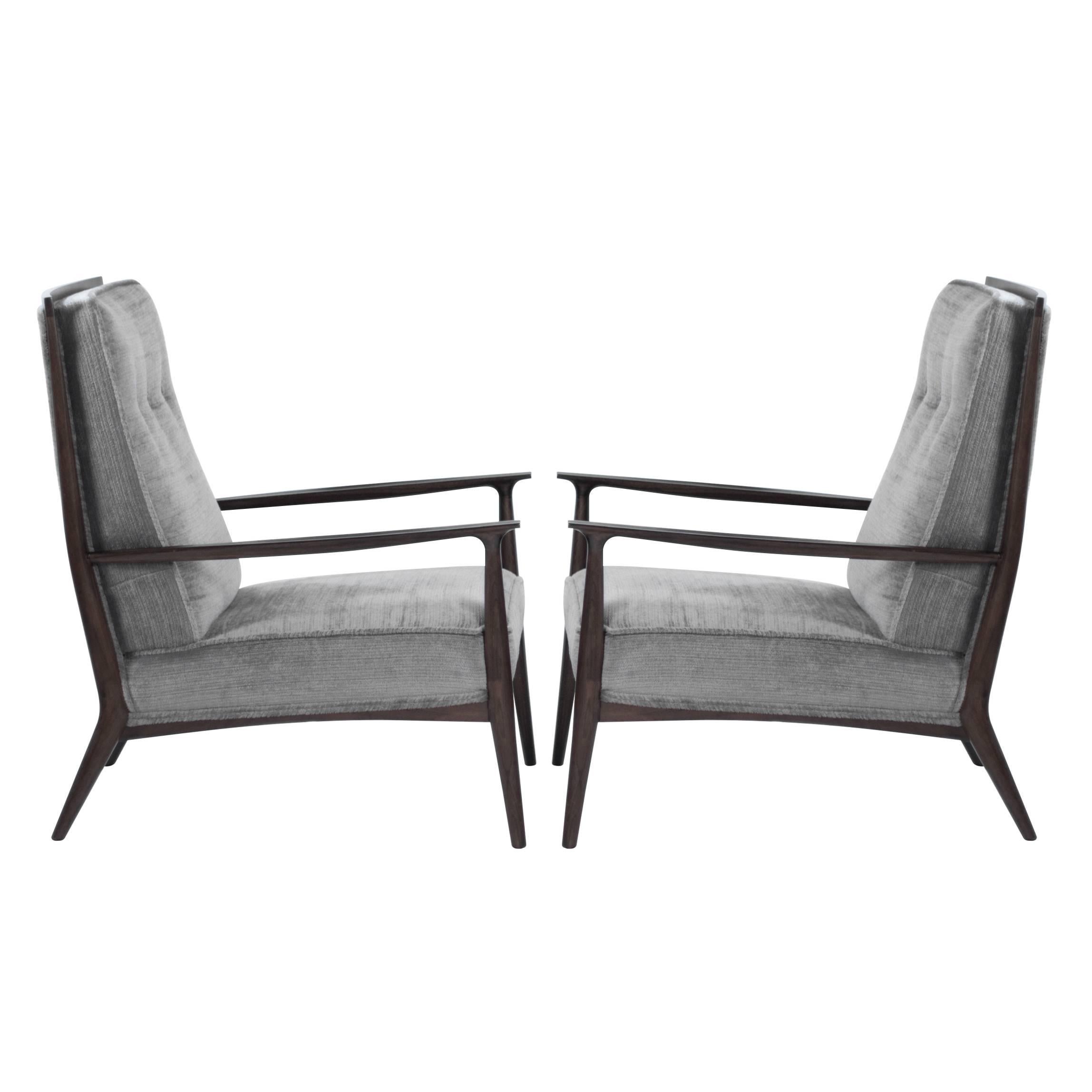 Paul McCobb for Directional Walnut Frame Lounge Chair