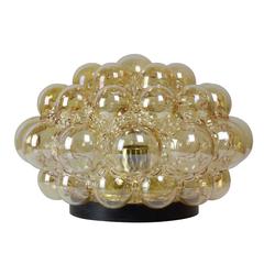 Ten Large Helena Tynell Amber Bubble Glass Flush Mount Lights for Limburg 1960s 3