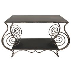 Scrolled Steel Console Table