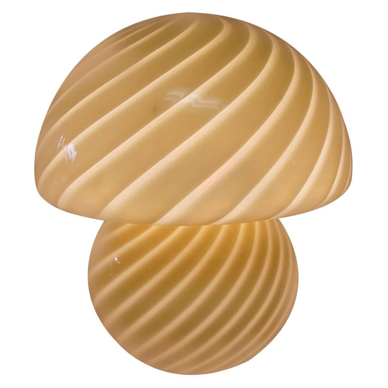  Mid Century Modern Murano Mushroom Table Lamp by Vistosi