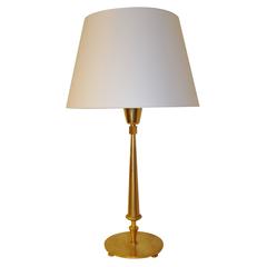 Elegant gilt bronze table Lamp, 1954, by Gilbert Poillerat