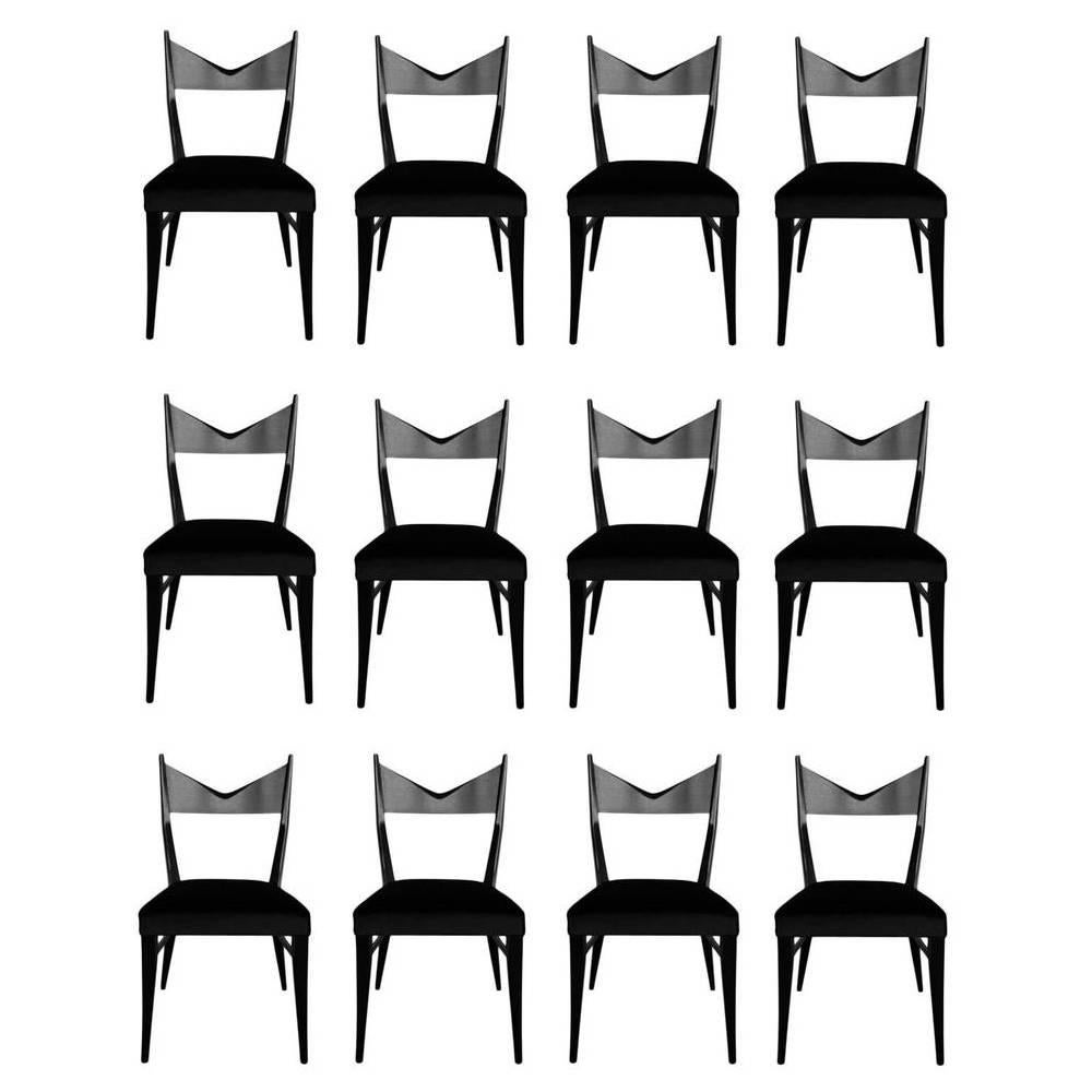 Set of Twelve Sculptural Dining Chairs by Paul McCobb for Calvin