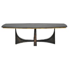 Paul Evans Forged Steel and Slate Coffee Table