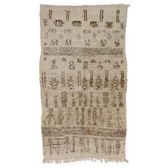Berber Moroccan Rug with Tribal Design and Mid-Century Modern Style