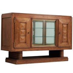 Gaston Poisson Credenza in Oak and Glass 3
