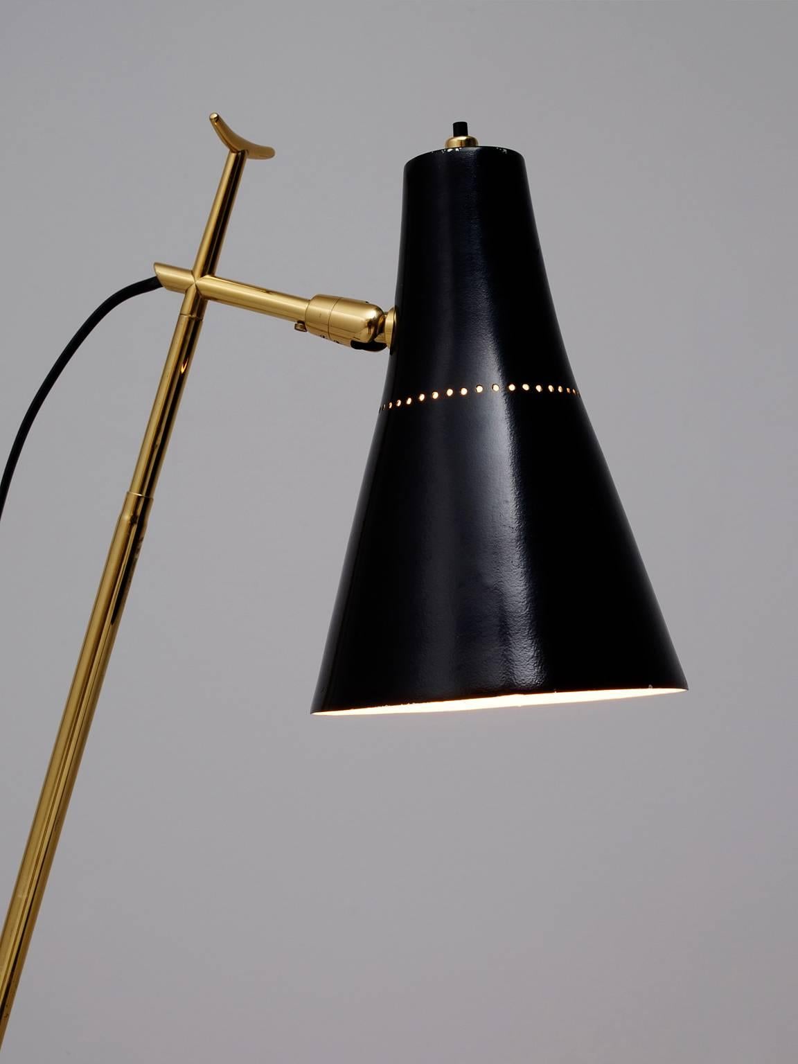 Italian Giuseppe Ostuni Black Floor Lamp for O-Luce 