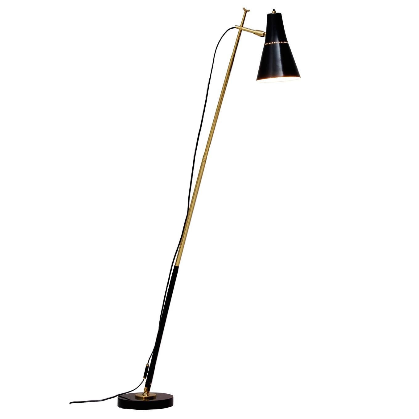 Giuseppe Ostuni Black Floor Lamp for O-Luce 