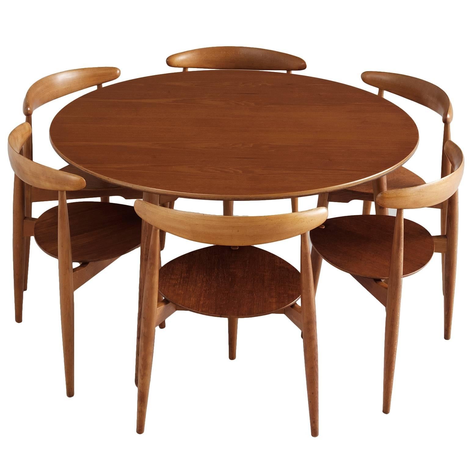 Hans Wegner 'Heart' Set of Table and Six Chairs
