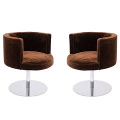 Pair of Harvey Probber 'Fraschini' Swivel Chairs in Stainless Steel 3