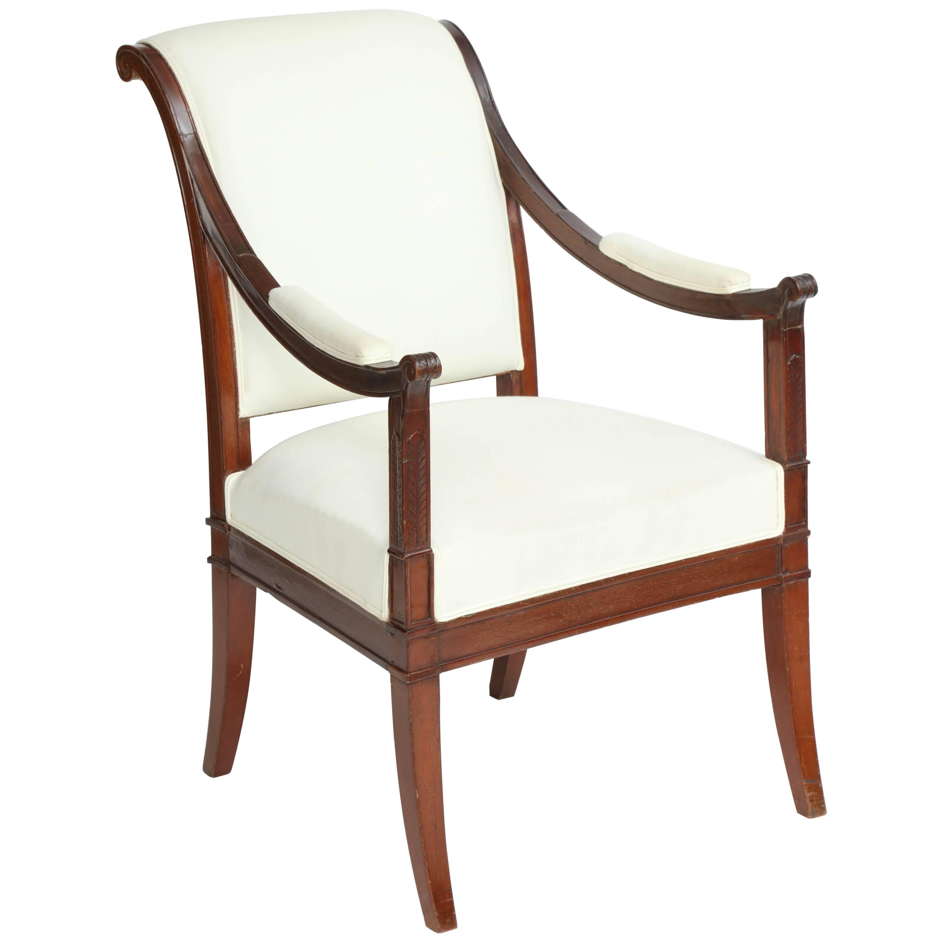 Directoire Mahogany Fauteuil For Sale