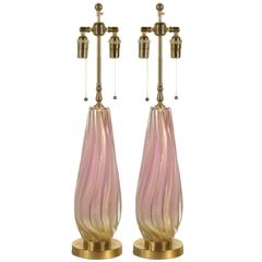 Pair of Beautiful Murano Table Lamps by Seguso