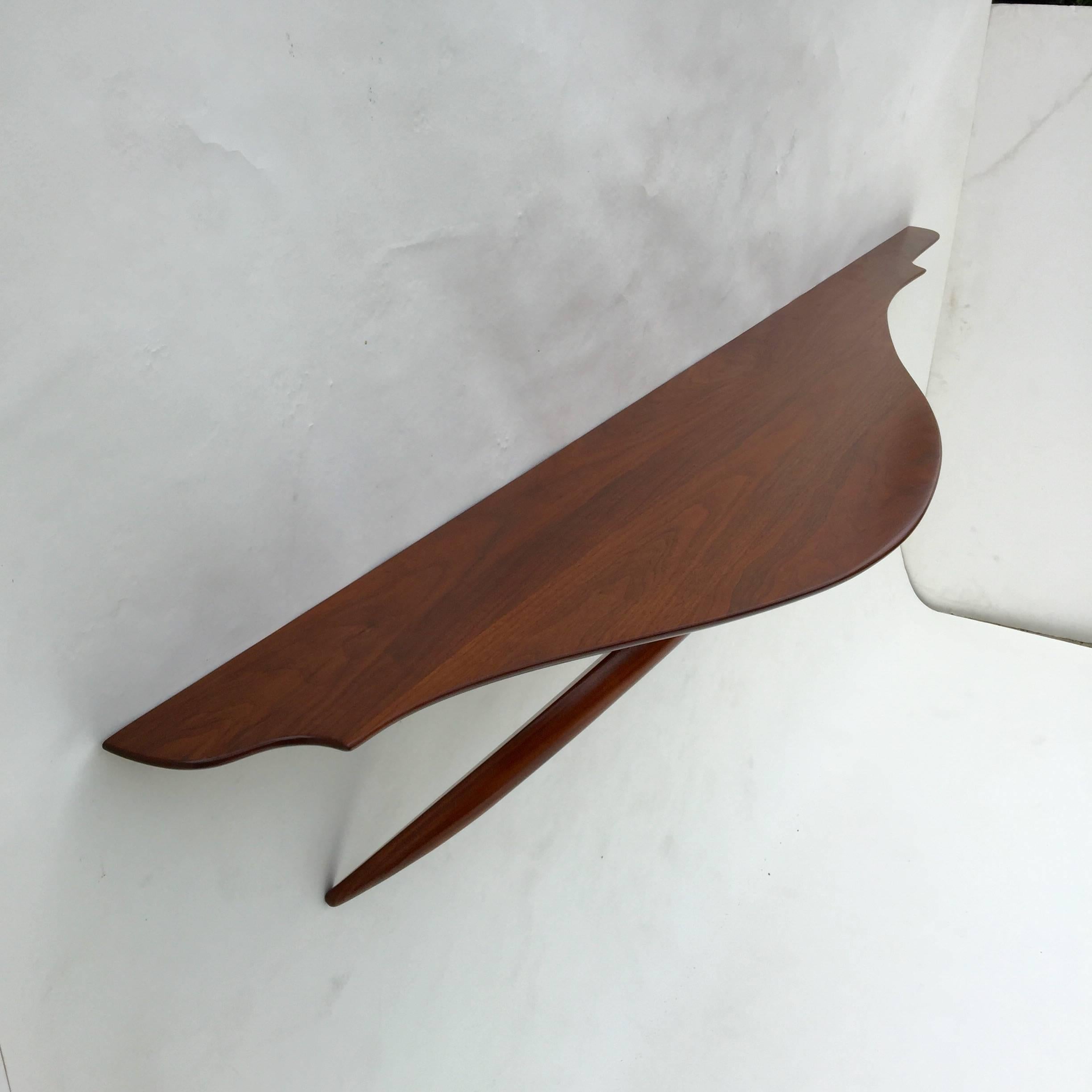 Floating Solid Walnut Console by Ray Leach 4