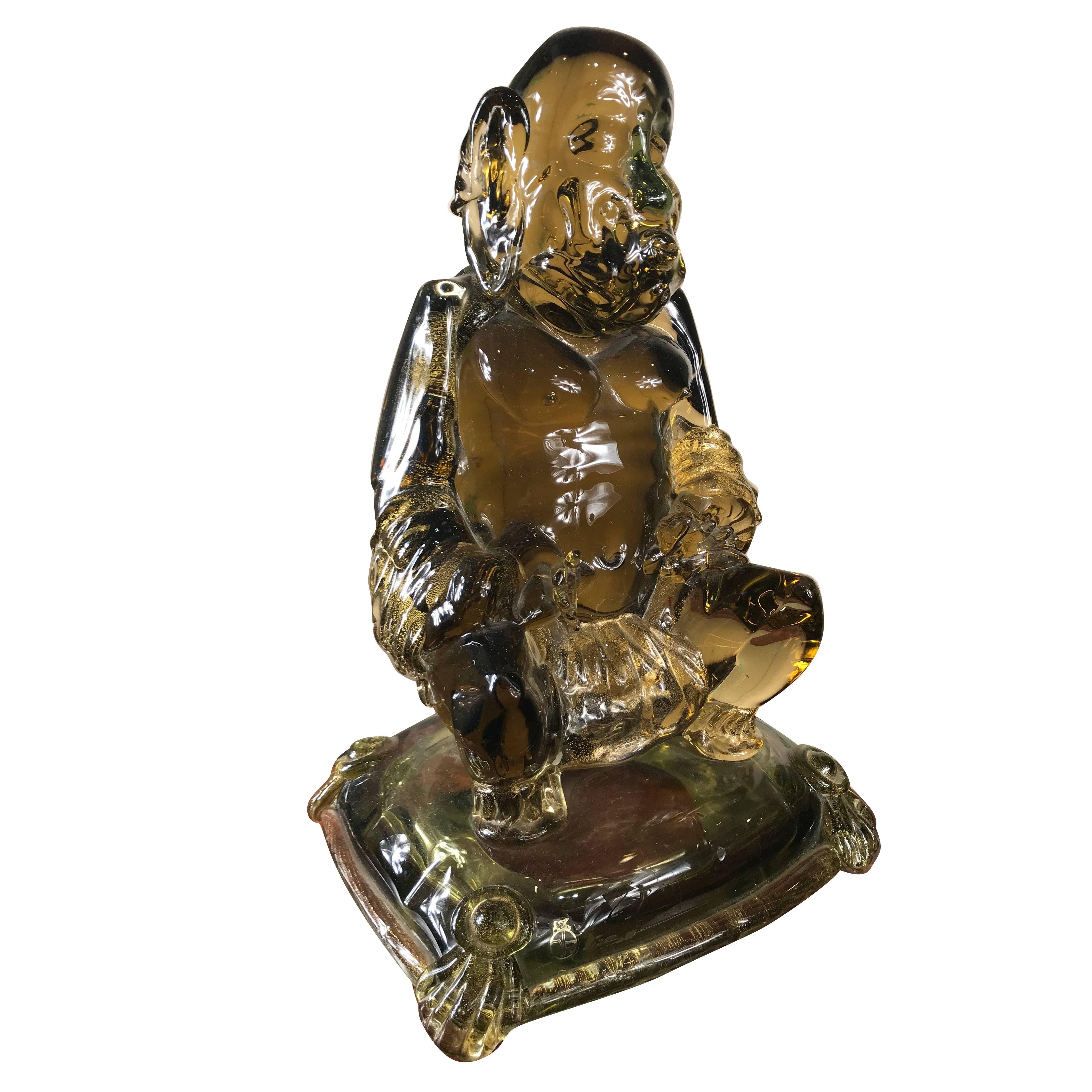  Italien, Murano, Große, einzigartige, mundgeblasene Muranoglas- Meditation  Buddha, Signoretto im Angebot 9