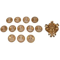 Group of 12 round Medallions and 1 portrait, France c. 1836