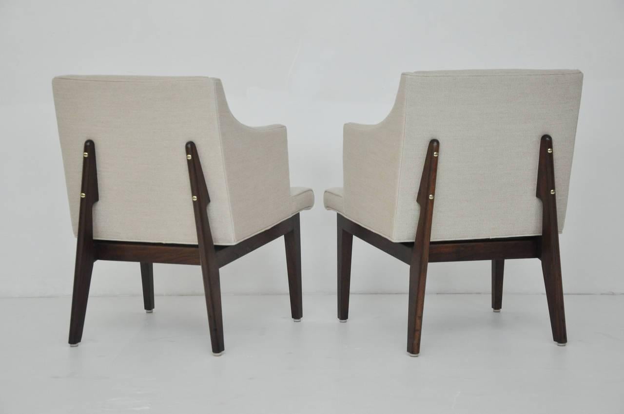 Mid-Century Modern Dunbar Bracket Back Armchairs by Edward Wormley