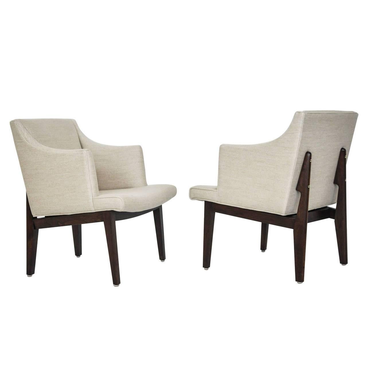 20th Century Dunbar Bracket Back Armchairs by Edward Wormley