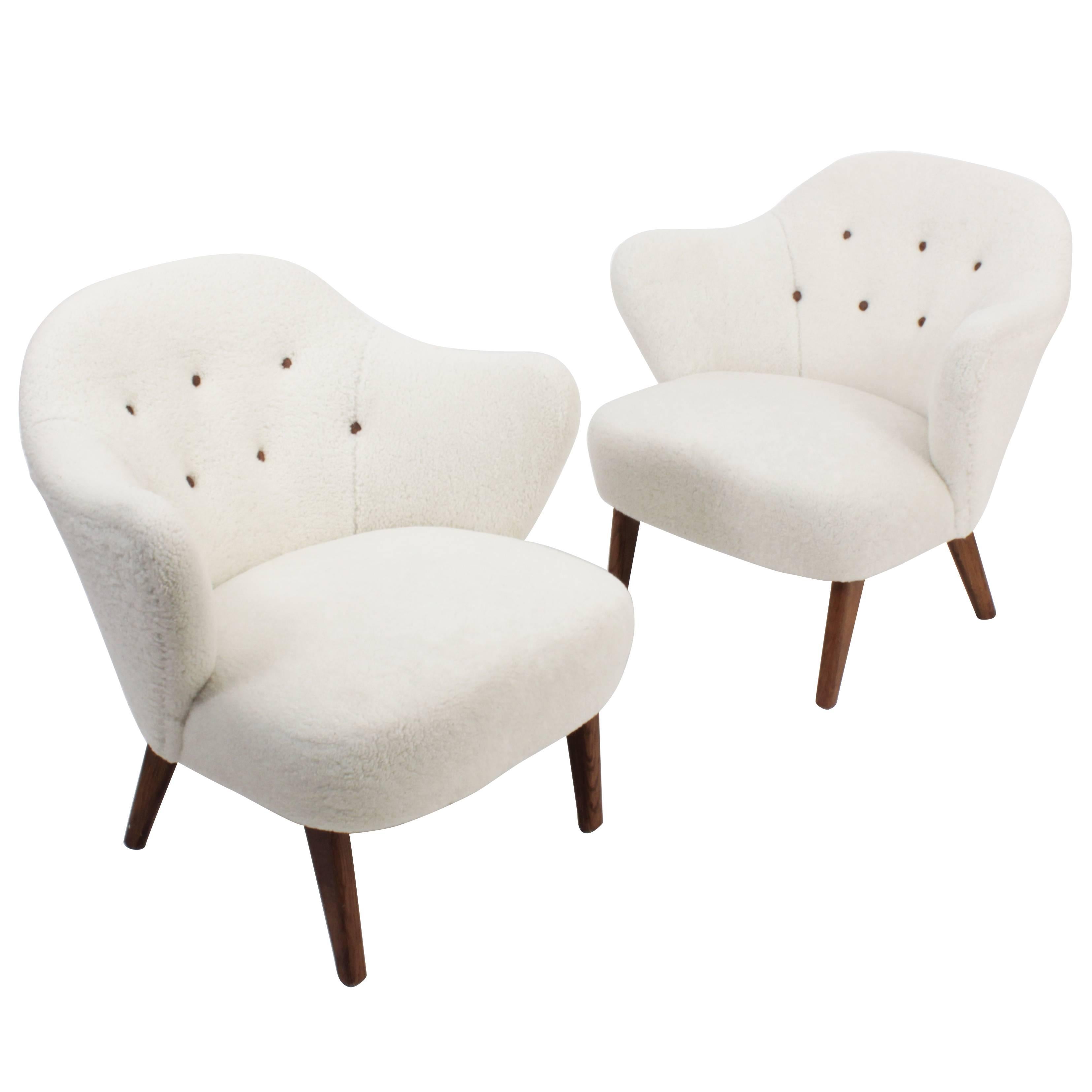 Pair of Flemming Lassen Easy Chairs Made by Jacob Kjaer, Denmark, 1940 For Sale