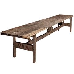 Pine Industrial Work Table, circa 1880