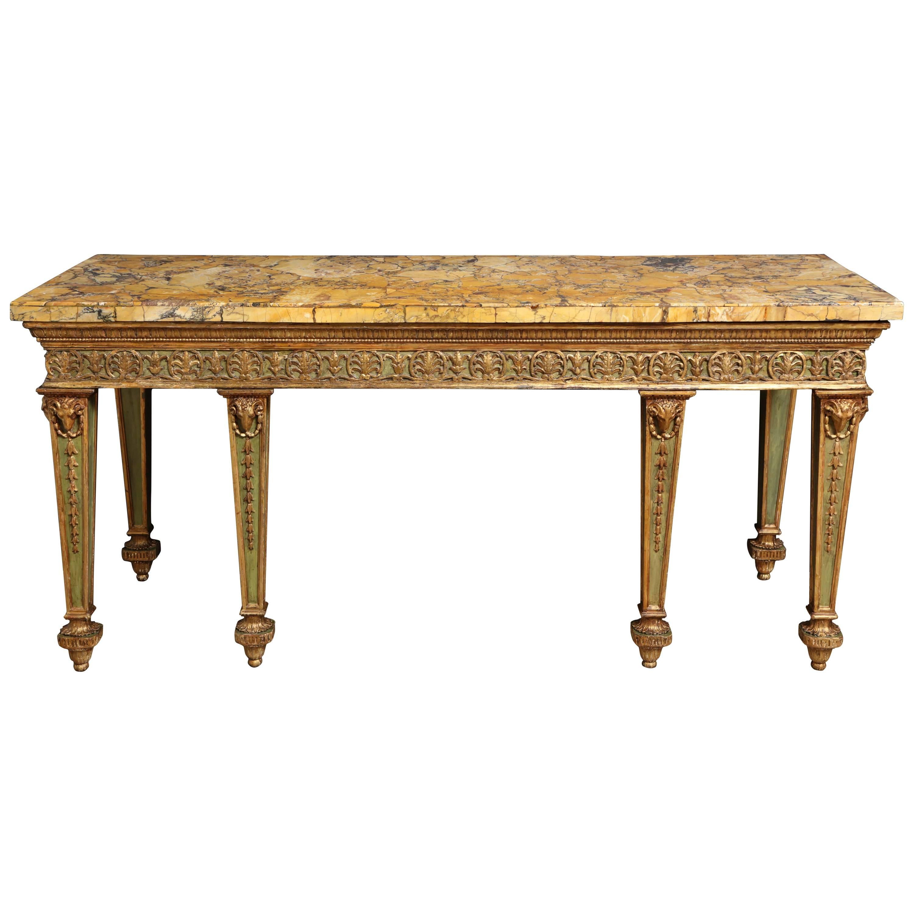 18th Century Sienna Marble Veneered Top Supported by Adam Style Base For Sale