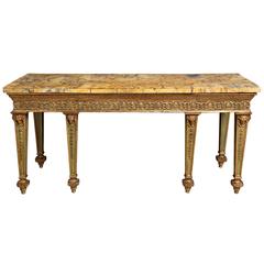 18th Century Sienna Marble Veneered Top Supported by Adam Style Base