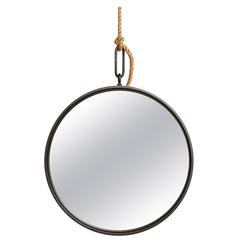 30.5" Diameter Blackened Steel Round Pendant Mirror