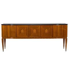 Vintage Paolo Buffa Palisander, Mahogany & Glass Italian Sideboard, circa 1940