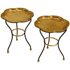 Retro Pair of Italian Brass Tray Tables