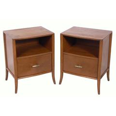 Pair of Walnut and Brass Nightstands by T.H. Robsjohn-Gibbings 10