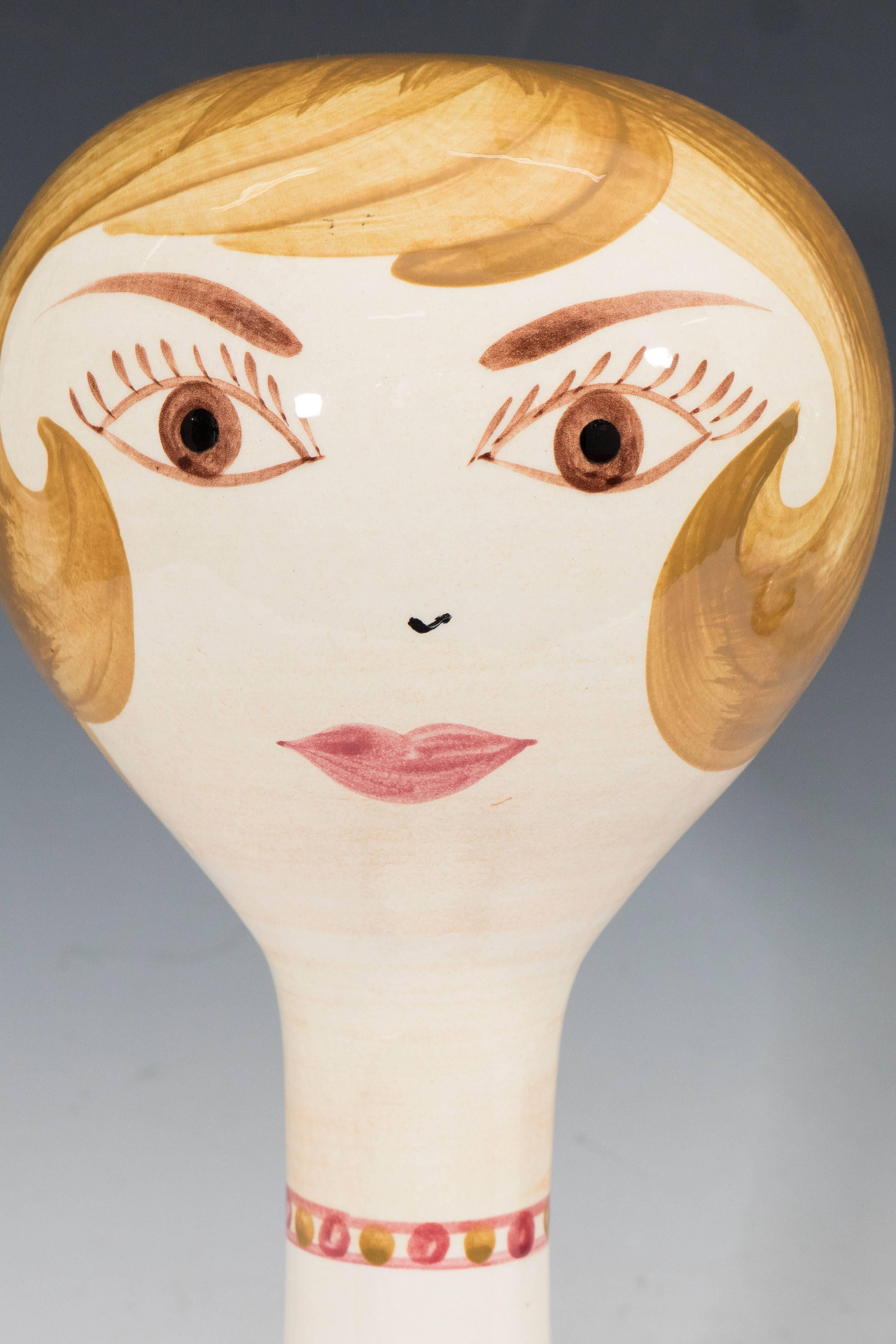 Mid-20th Century Pair of Stangl Ceramic Hat and Wig Stands