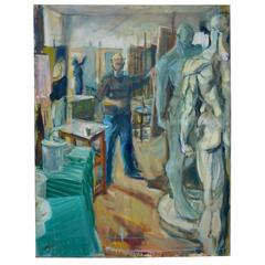 "In the Royal Academy" Large Oil Painting 1
