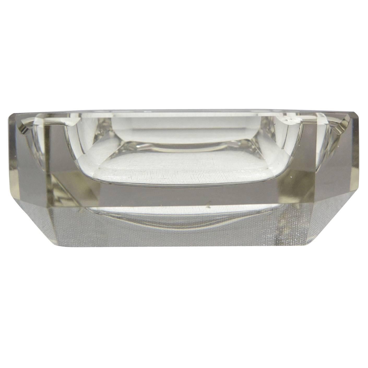 Vintage Faceted Crystal Ashtray
