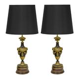 Pair of 19th Century Gilt Bronze French Neoclassical Empire Urn Form Table Lamps