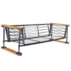 Cleo Baldon Handcrafted 8' Leather Sofa for Terra, circa 1965