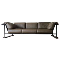Handcrafted 8' Leather Indoor/Outdoor Sofa by Cleo Baldon for Terra, circa 1965 6