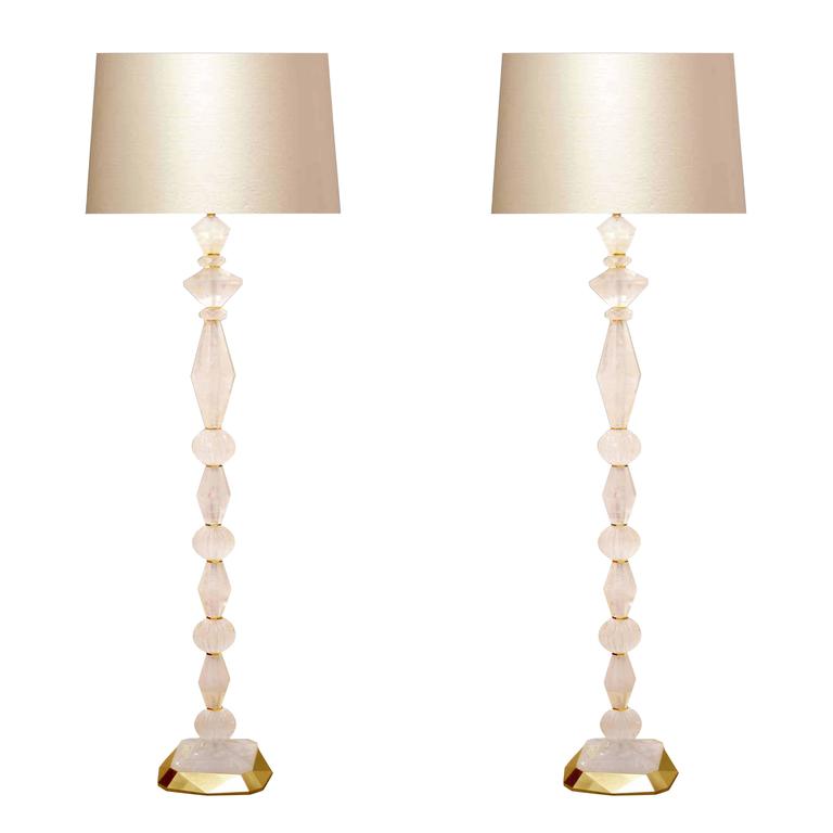 Fine Carved Rock Crystal Quartz Floor Lamps For Sale at 1stdibs