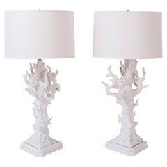 Pair of Faux Coral Table Lamps