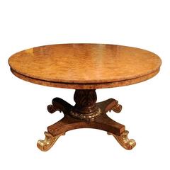 19th Century Pollard Oak Pedestal Center Table 1