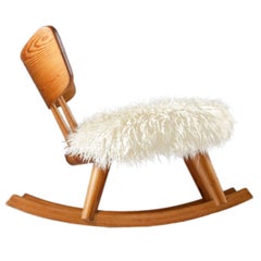 Swedish Rocking Chair in Pinewood, 1940s