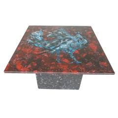 Fontana Arte Vintage 50s Mid-Century Italian Orig Painted Glass & Granite Table 6