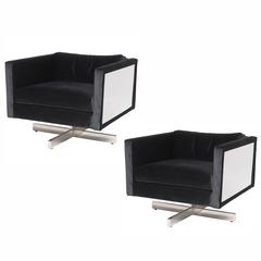Pair of 1970s Mid-Century Modern Lounge Chairs in the Style of Milo Baughman 5