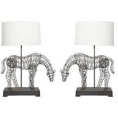 Pair of Wire Horses of the Influence of Elizabeth Barrien