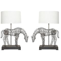 Pair of Wire Horses of the Influence of Elizabeth Barrien