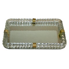 Venini Style Murano Twisted Glass Rope Vanity Tray