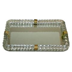 Venini Style Murano Twisted Glass Rope Vanity Tray 11